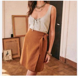 *lowest* Sezane Linen Wrap Skirt Size 34